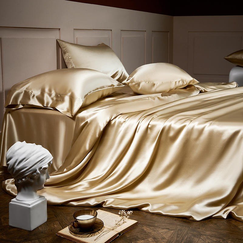 Arya Gold 25 Momme Mulberry Silk Duvet Cover Set - Duvet Covers