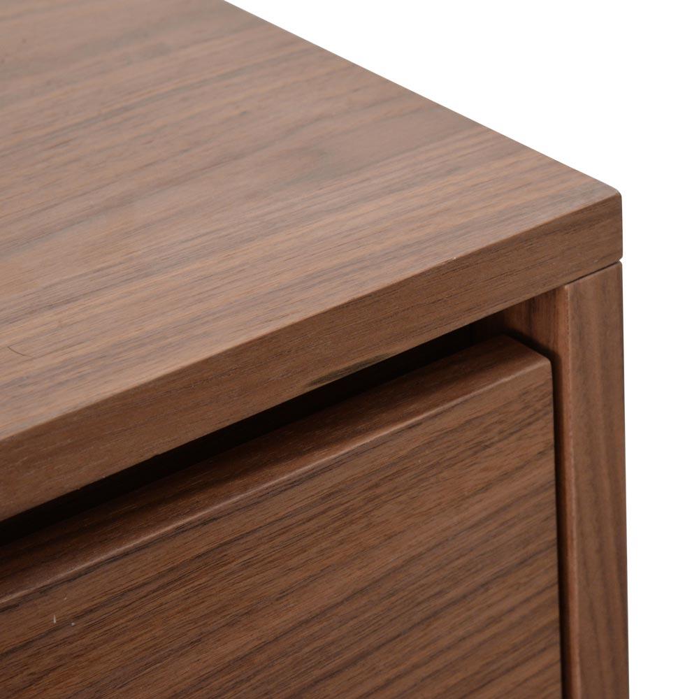 Arya Wooden Bedside Table - Walnut - Bedside Tables