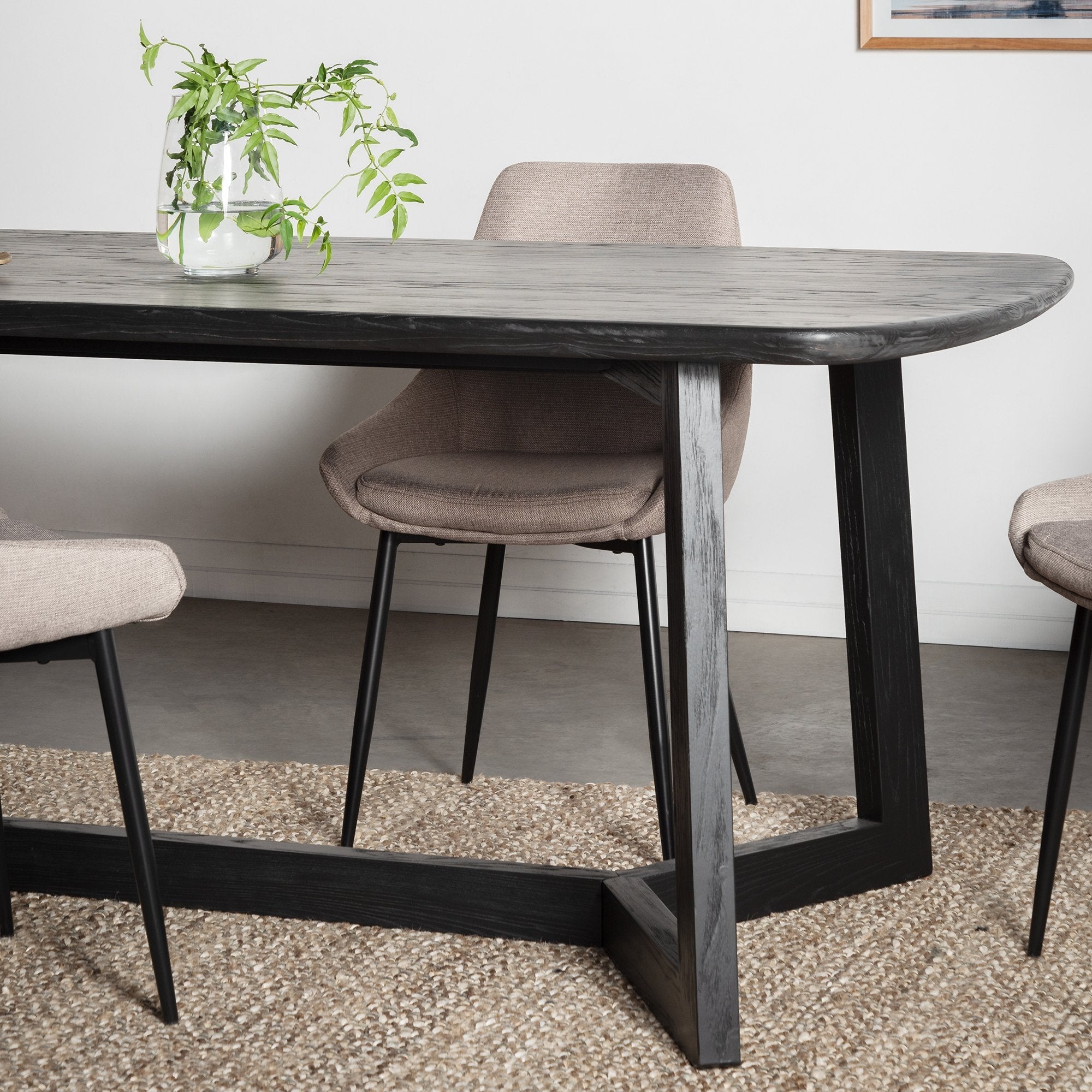 Ashley 2.2m Wooden Dining Table - Black - Dining Tables