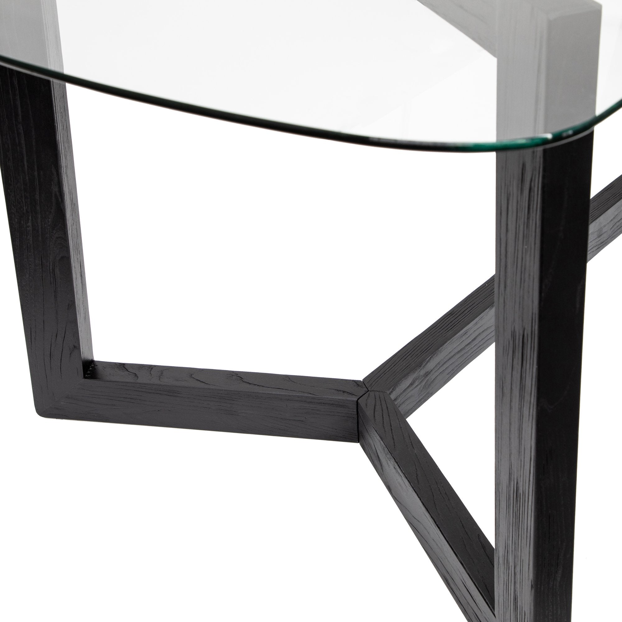 Ashley 2.4m Dining Table - Glass Top with Black Base - Dining Tables