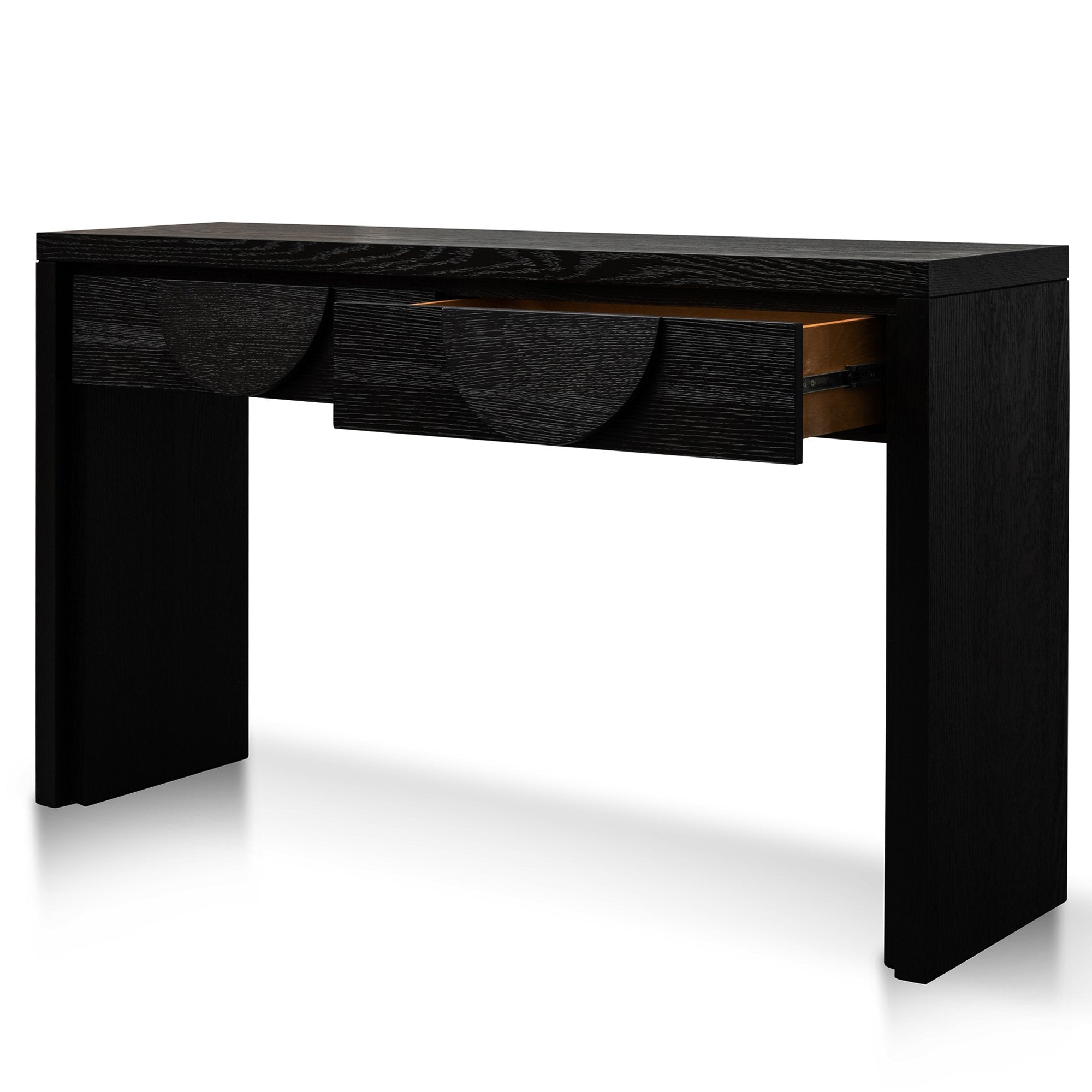 Ava Console Table with Drawers - Textured Espresso Black - Console