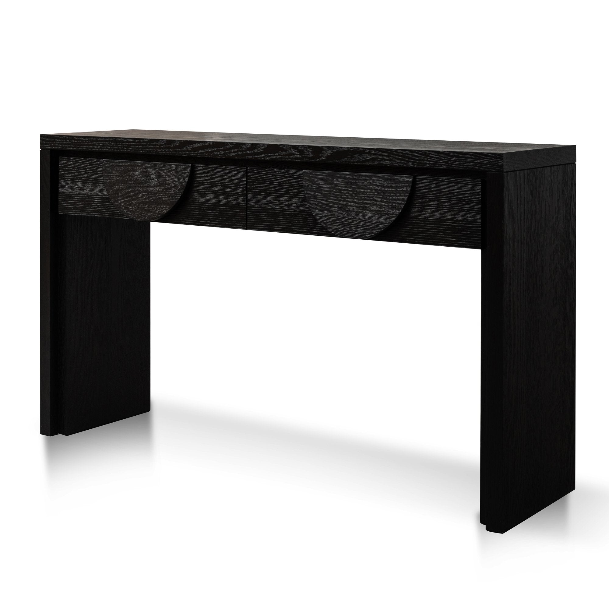 Ava Console Table with Drawers - Textured Espresso Black - Console