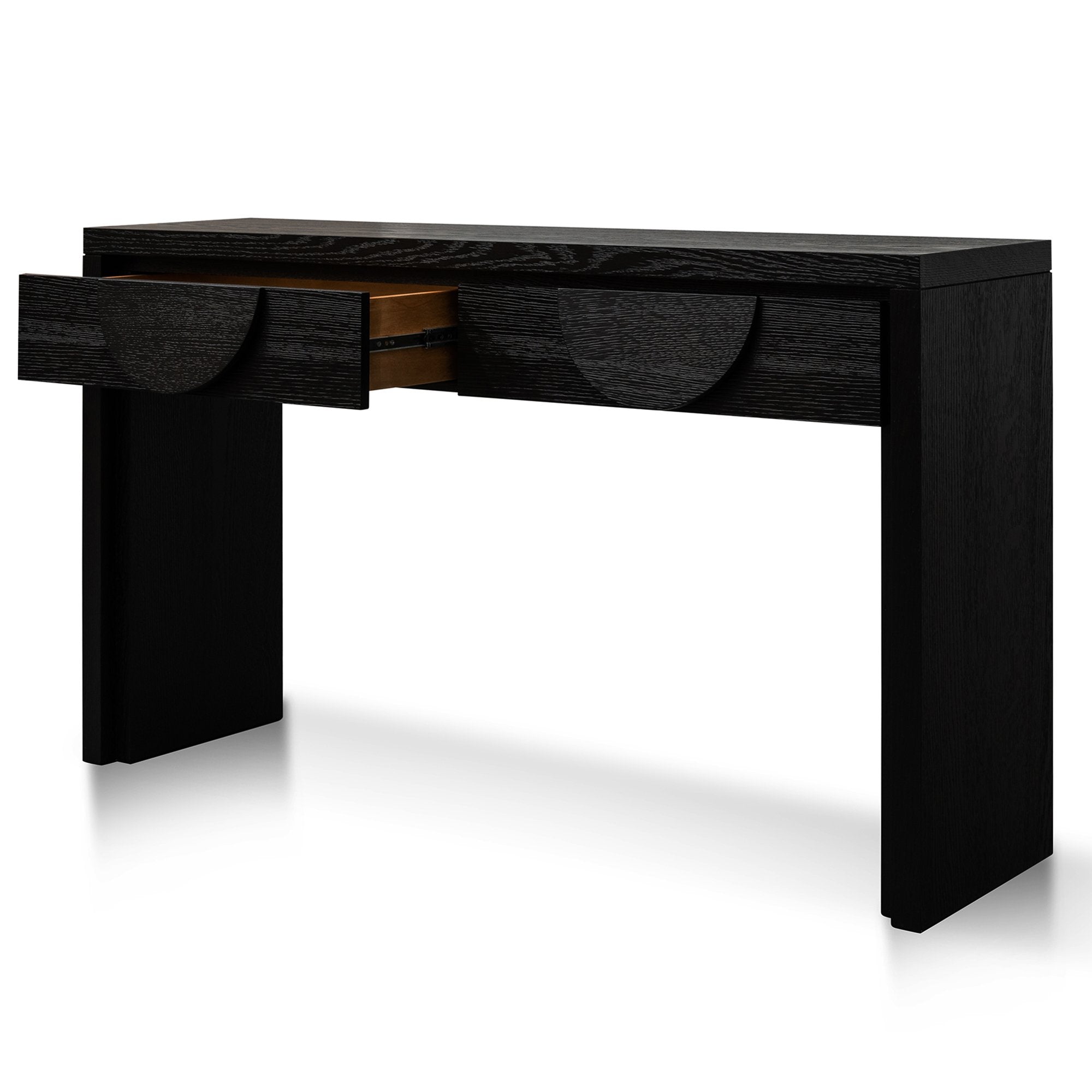 Ava Console Table with Drawers - Textured Espresso Black - Console