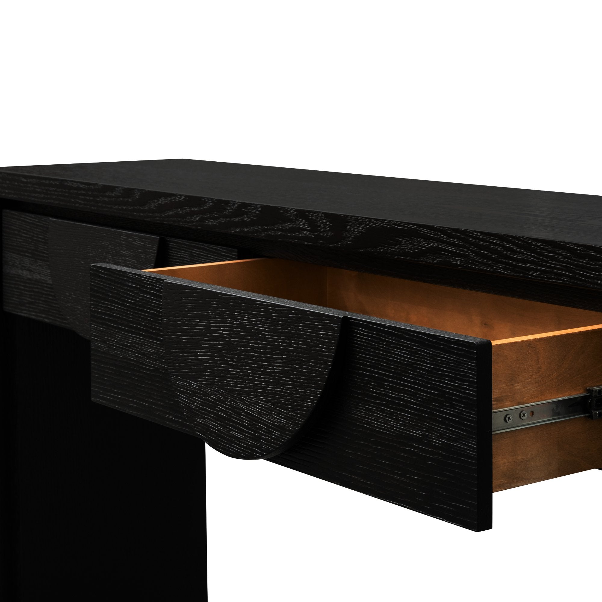 Ava Console Table with Drawers - Textured Espresso Black - Console