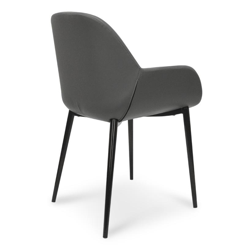 Ava Leather Dining Chair - Charcoal Grey - Dining Chairs