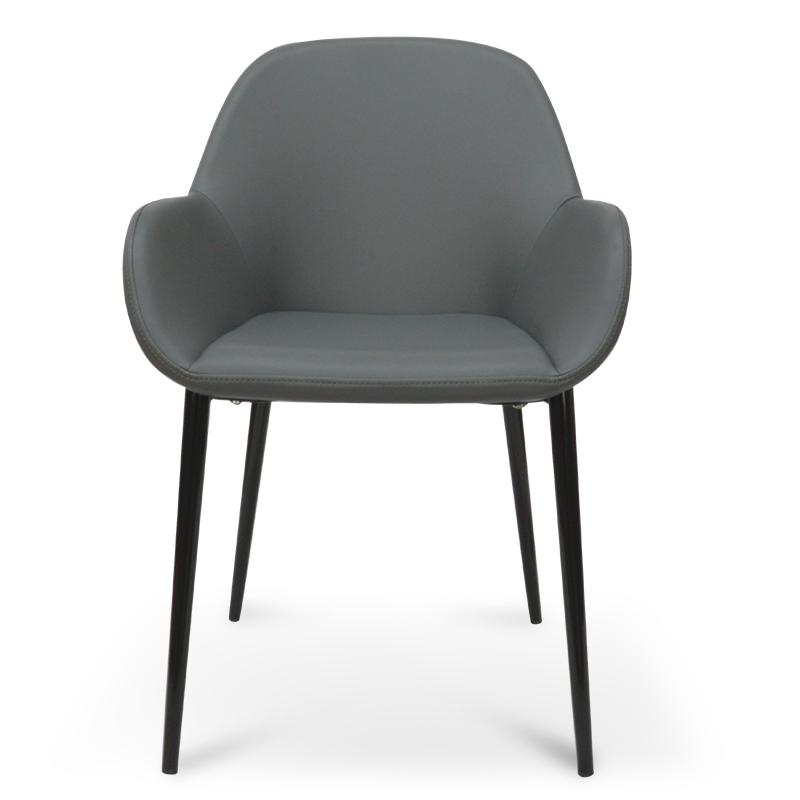 Ava Leather Dining Chair - Charcoal Grey - Dining Chairs