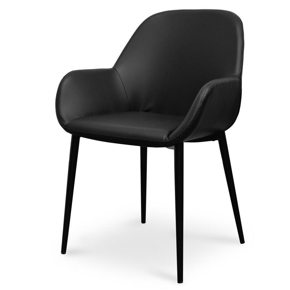 Ava Leather Dining Chair - Full Black - Dining Chairs