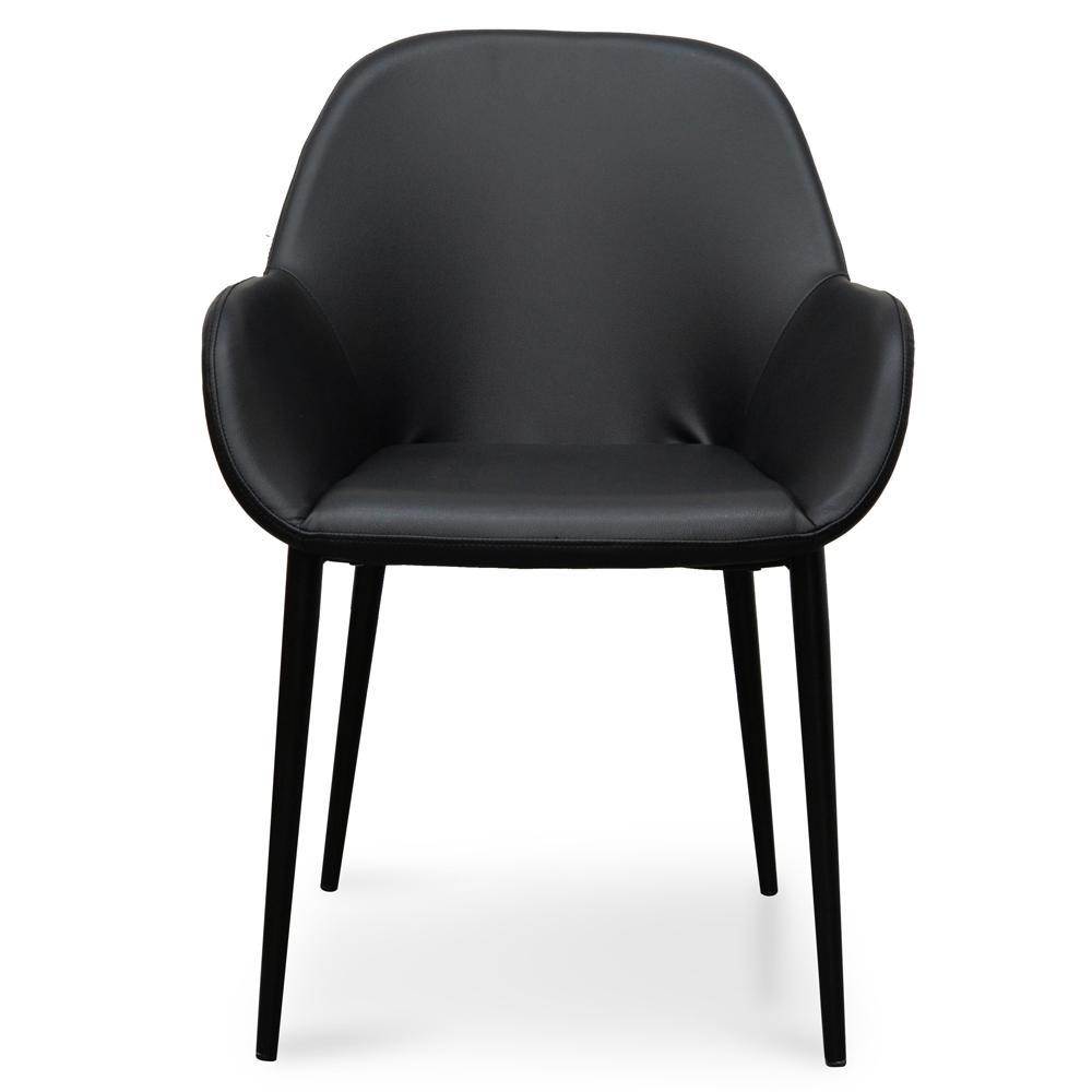 Ava Leather Dining Chair - Full Black - Dining Chairs