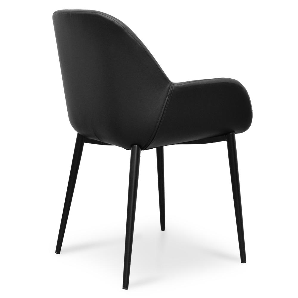 Ava Leather Dining Chair - Full Black - Dining Chairs