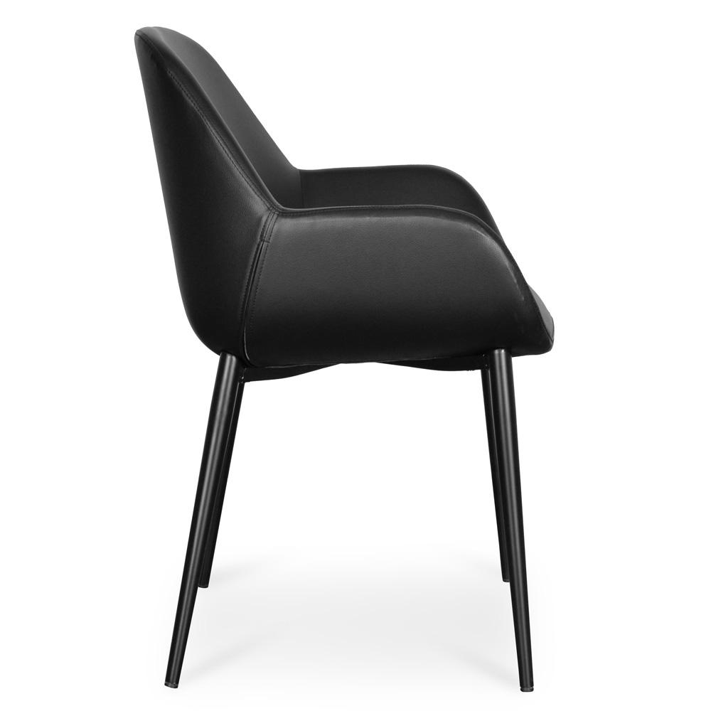 Ava Leather Dining Chair - Full Black - Dining Chairs