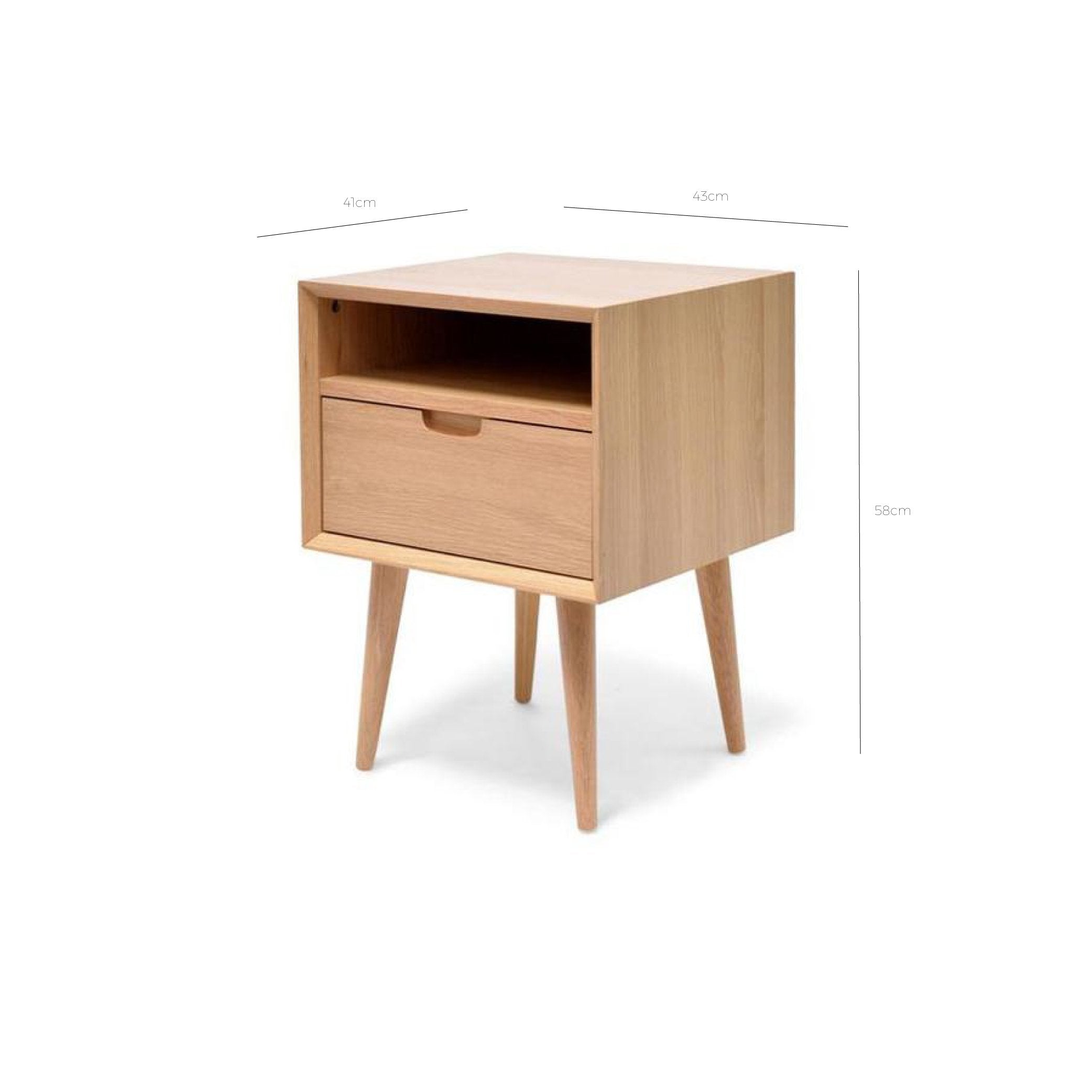 Axel Wooden Bedside Table - Natural - Bedside Tables