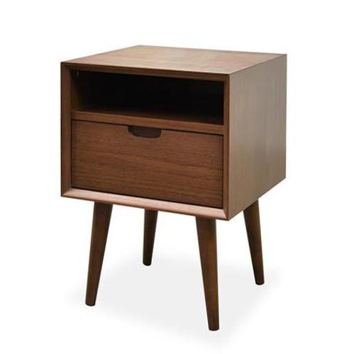 Axel Wooden Bedside Table - Walnut - Bedside Tables