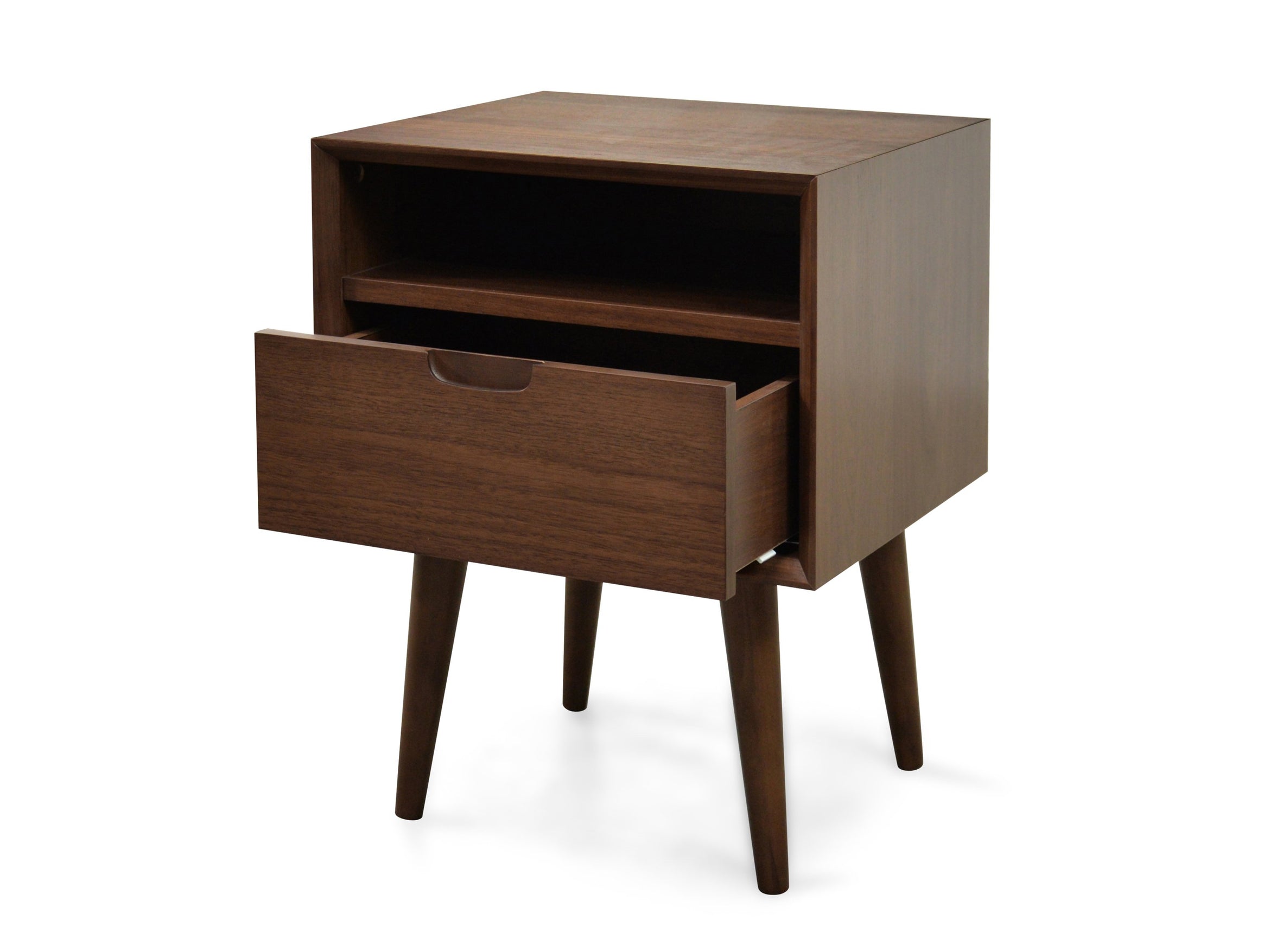 Axel Wooden Bedside Table - Walnut - Bedside Tables