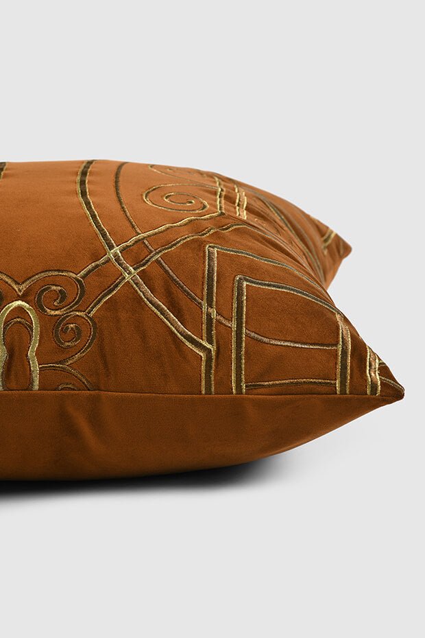 Baroque Pillow Cover , Amber - Pillow Covers