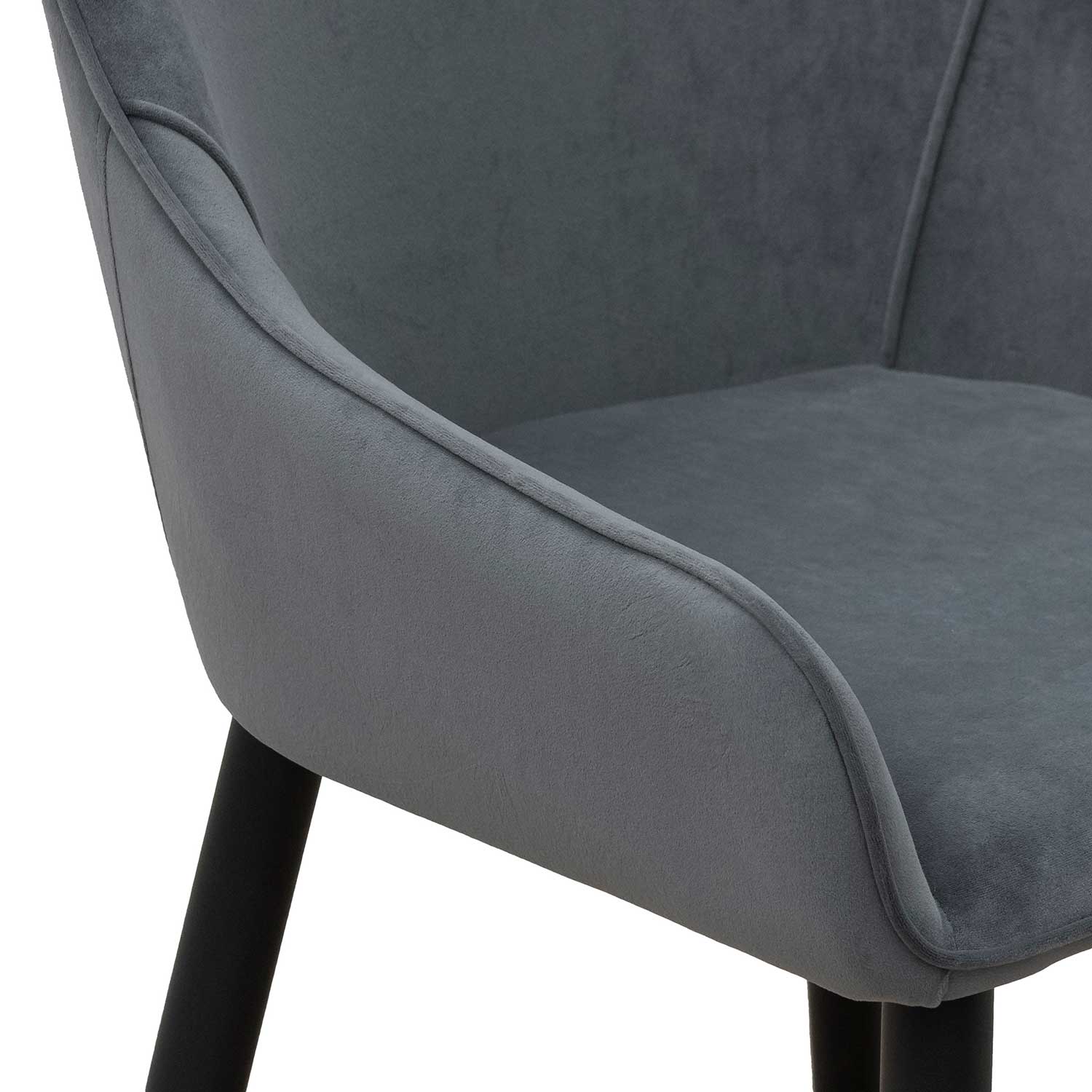 Bella Dining Chair - Grey Velvet - Dining Chairs