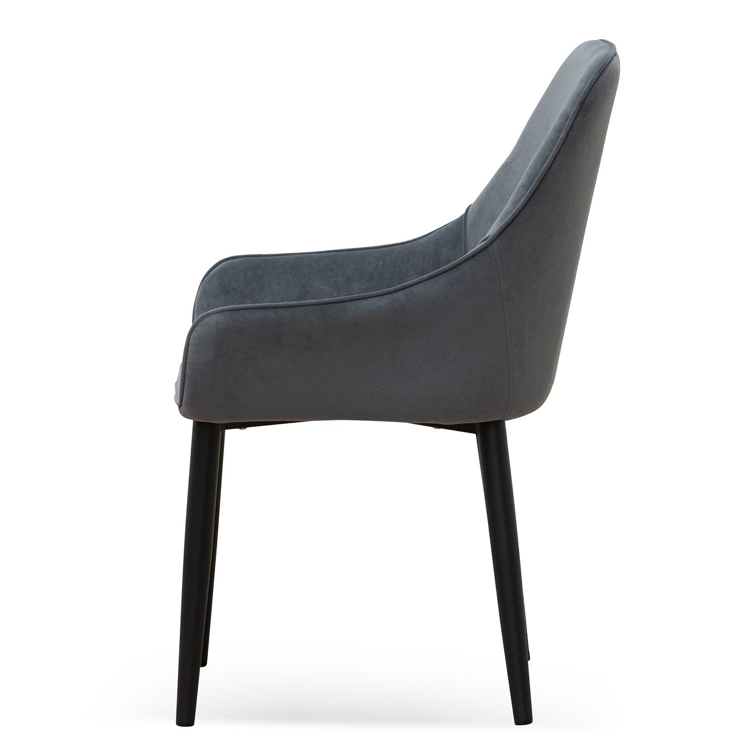 Bella Dining Chair - Grey Velvet - Dining Chairs