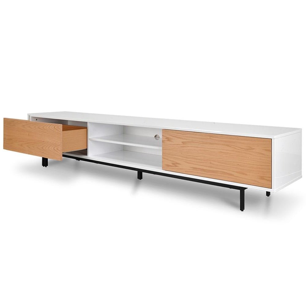 Bennett Wooden TV Entertainment Unit - Lowline - Natural - TV Units