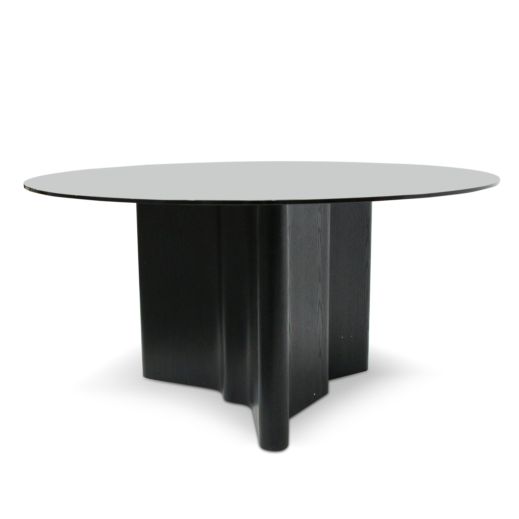 Blake 1.5m Round Glass Dining Table - Black - Dining Tables