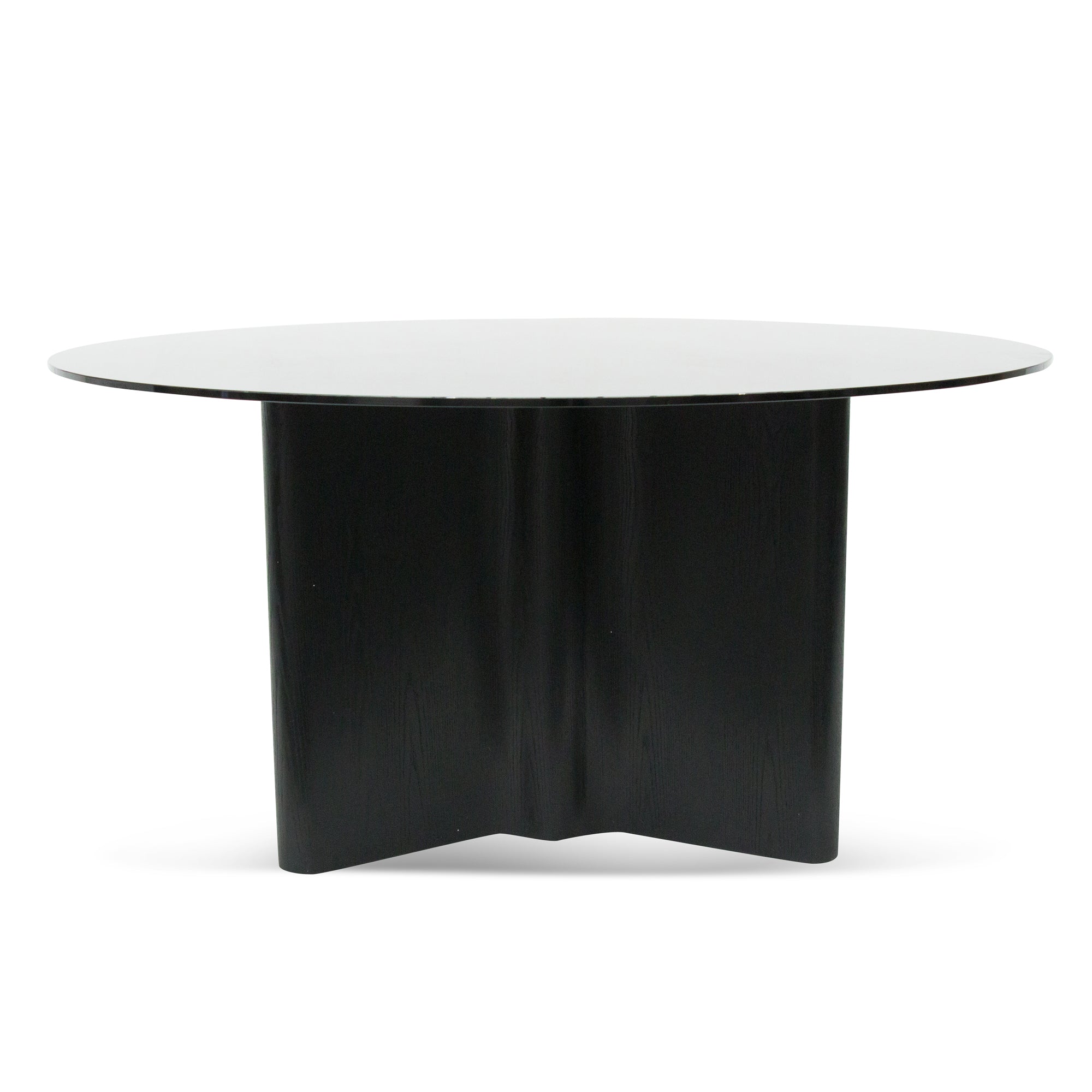 Blake 1.5m Round Glass Dining Table - Black - Dining Tables