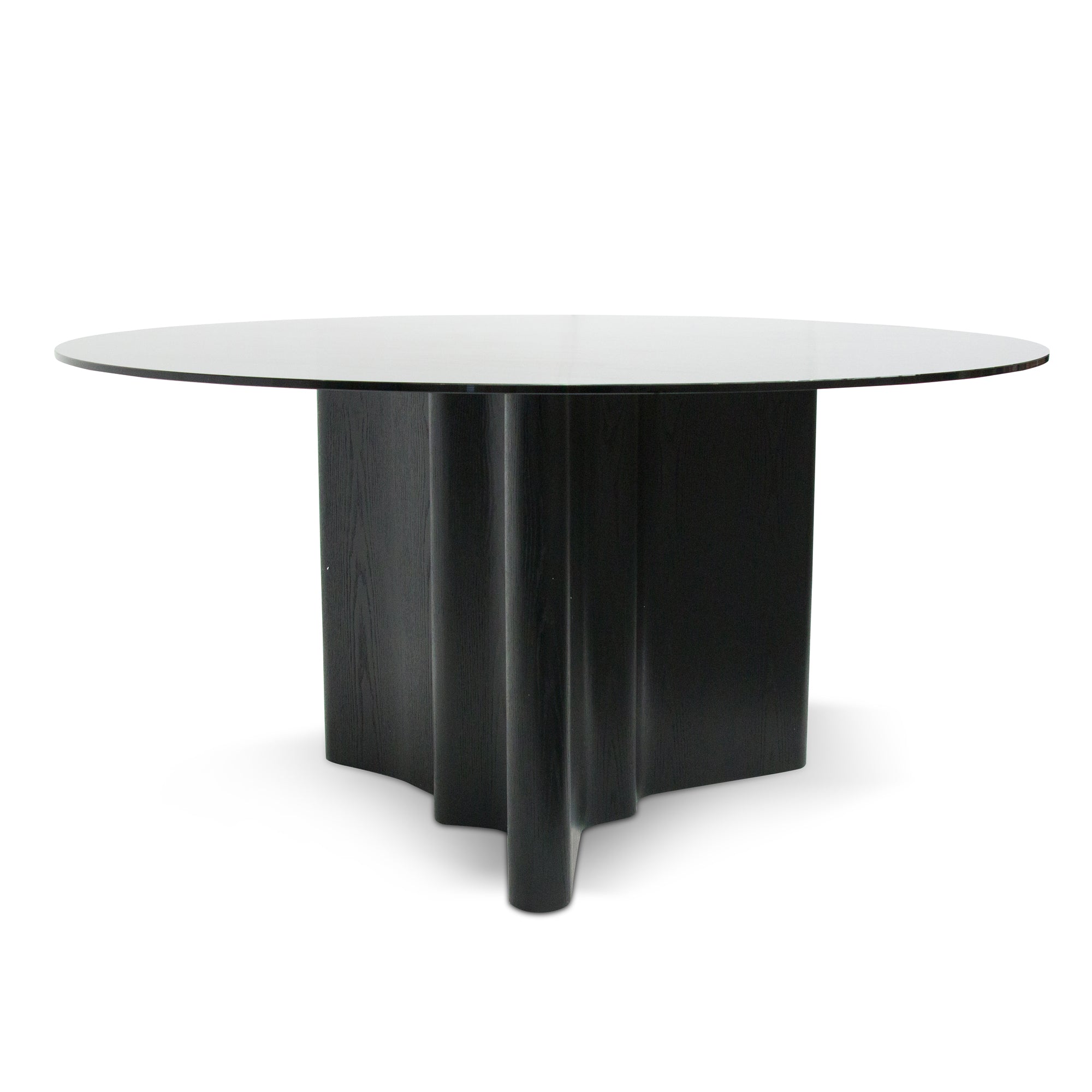 Blake 1.5m Round Glass Dining Table - Black - Dining Tables