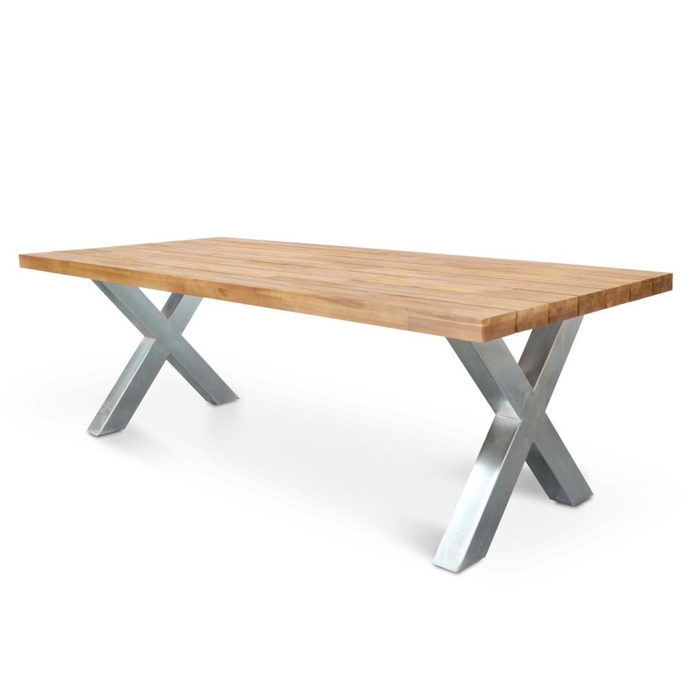 Bryon 2.5m Outdoor Dining Table - Galvanized - Dining Tables