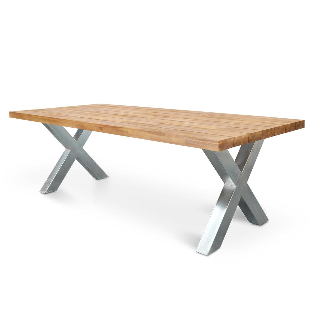 Bryon 2.5m Outdoor Dining Table - Galvanized - Dining Tables