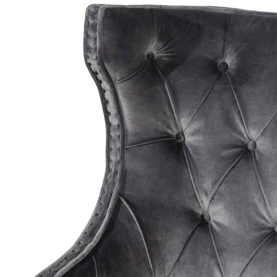 Camilla Wingback Armchair - Cosmic Grey Velvet - Armchairs