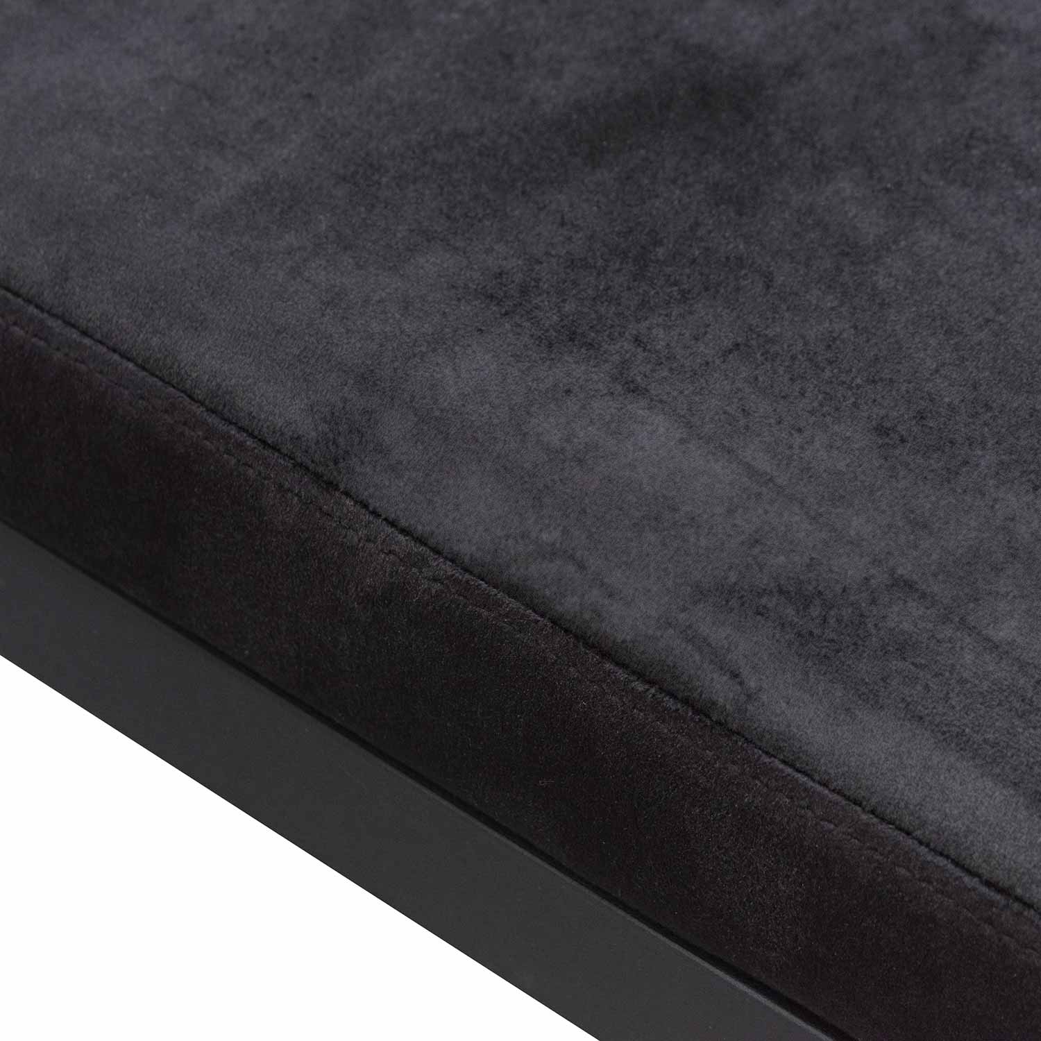 Carter Black Velvet Ottoman - Black Base - Ottomans