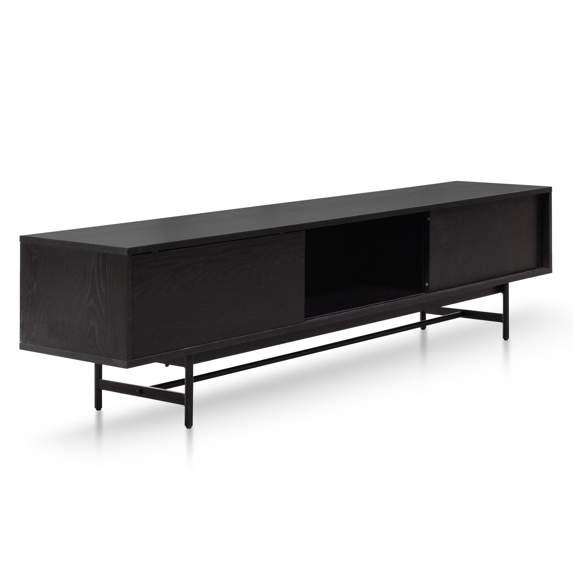 Cassandra Wooden TV Stand - Full Black - TV Units