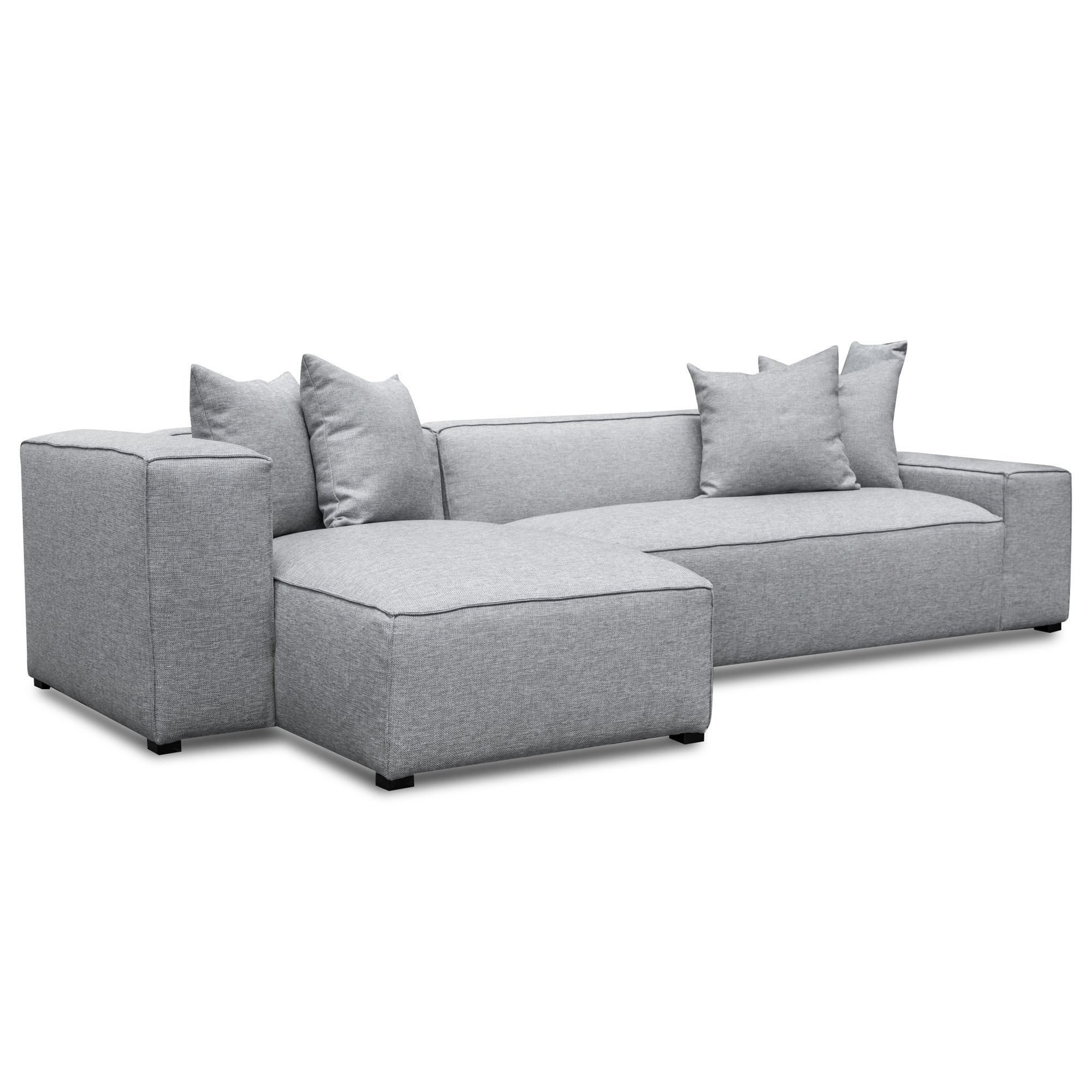 Charles 3S Left Chaise Sofa - Coin Grey - Sofas