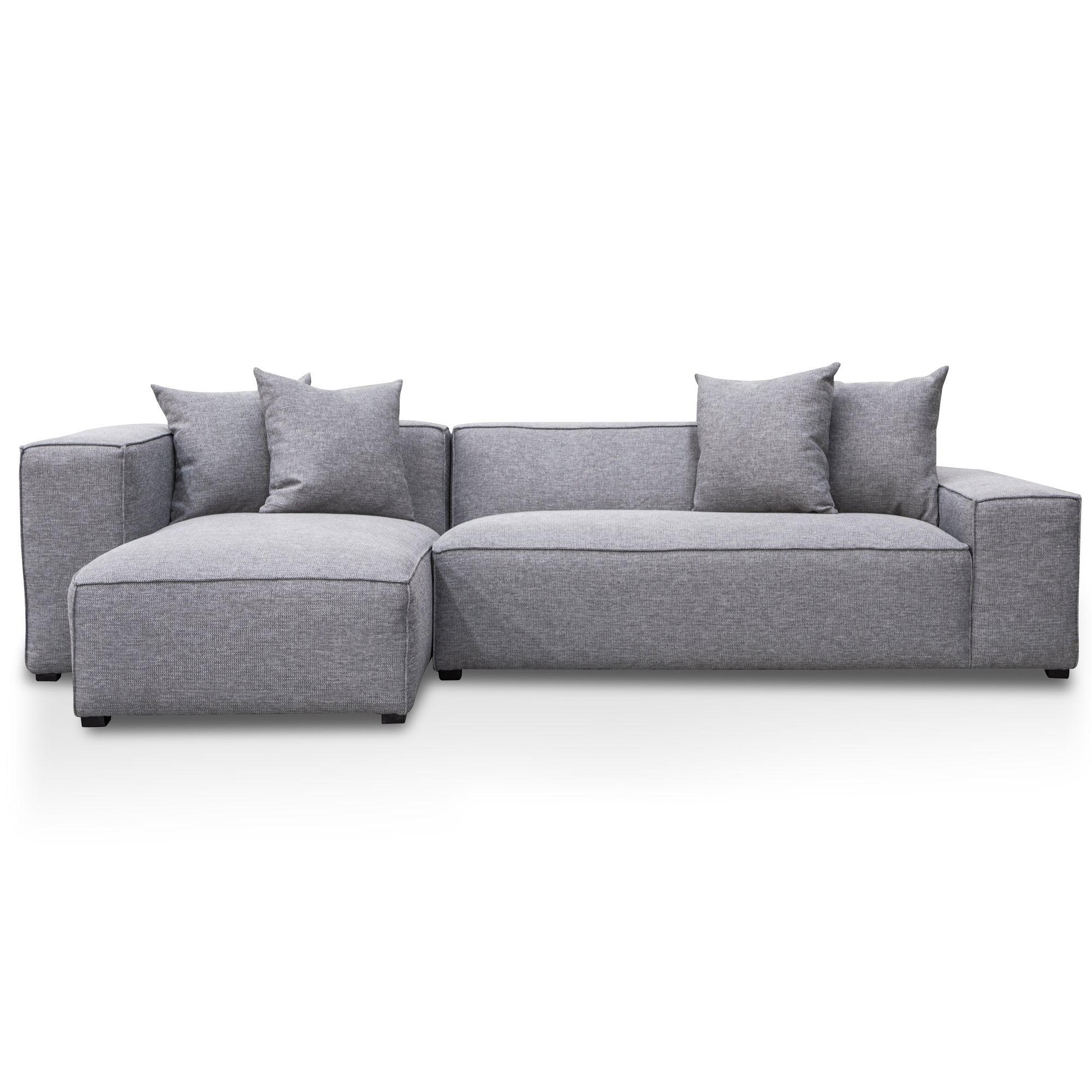 Charles 3S Left Chaise Sofa - Graphite Grey - Sofas