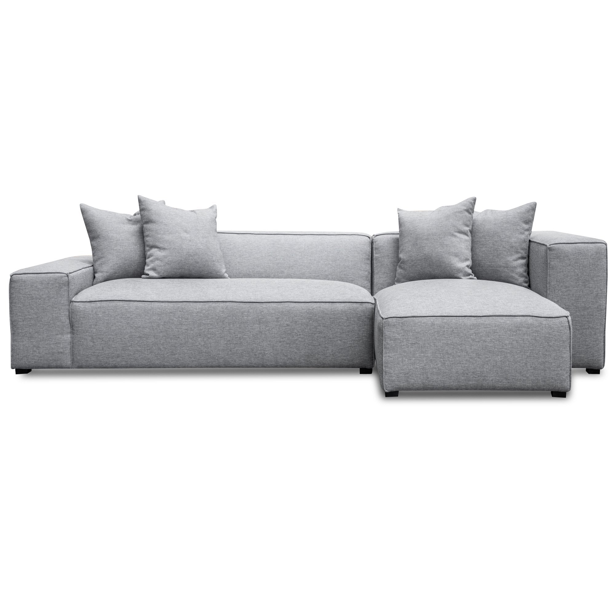 Charles 3S Right Chaise Sofa - Coin Grey - Sofas