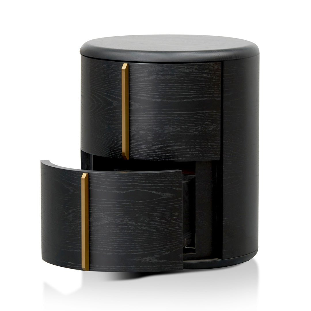 Colt Round Bedside Table - Black - Bedside Tables