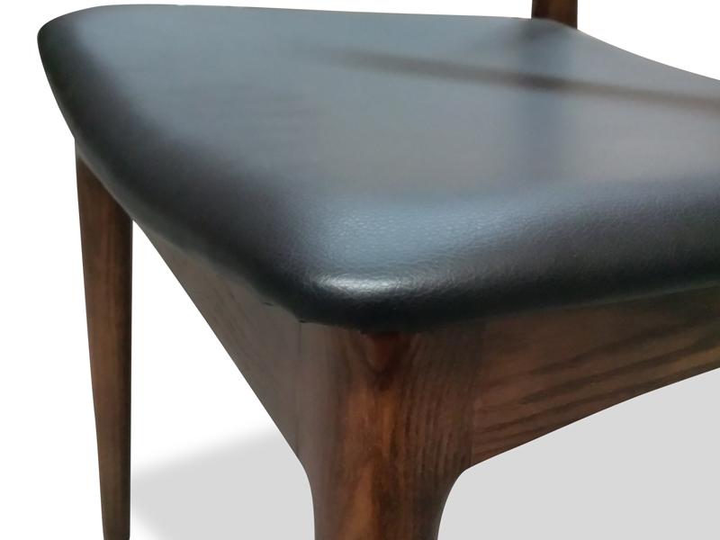 Cora Dining Chair - Dark Brown with Leather Seat - Dining Chairs