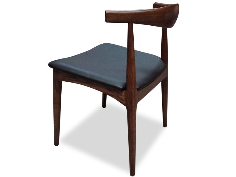 Cora Dining Chair - Dark Brown with Leather Seat - Dining Chairs