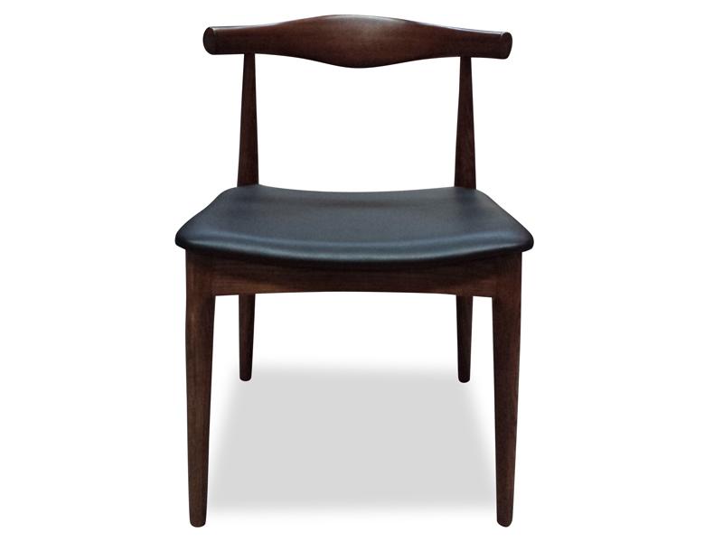 Cora Dining Chair - Dark Brown with Leather Seat - Dining Chairs