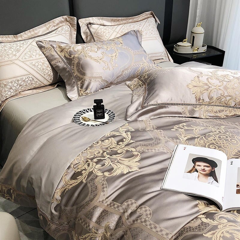 Damask Luxury 1000 TC Egyptian Cotton Duvet Cover Set - Duvet Covers