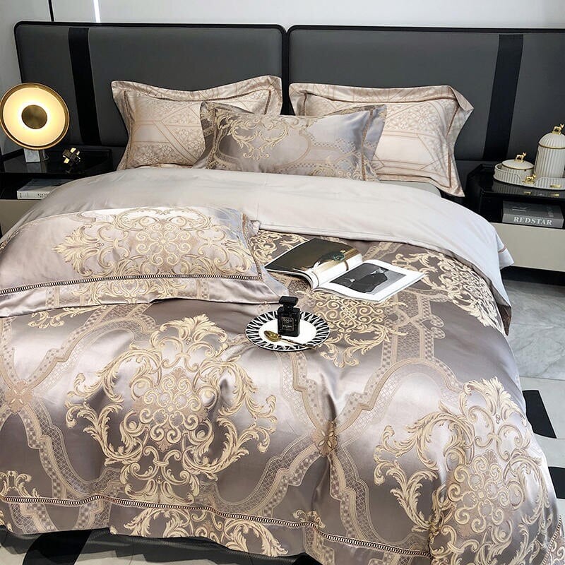 Damask Luxury 1000 TC Egyptian Cotton Duvet Cover Set - Duvet Covers