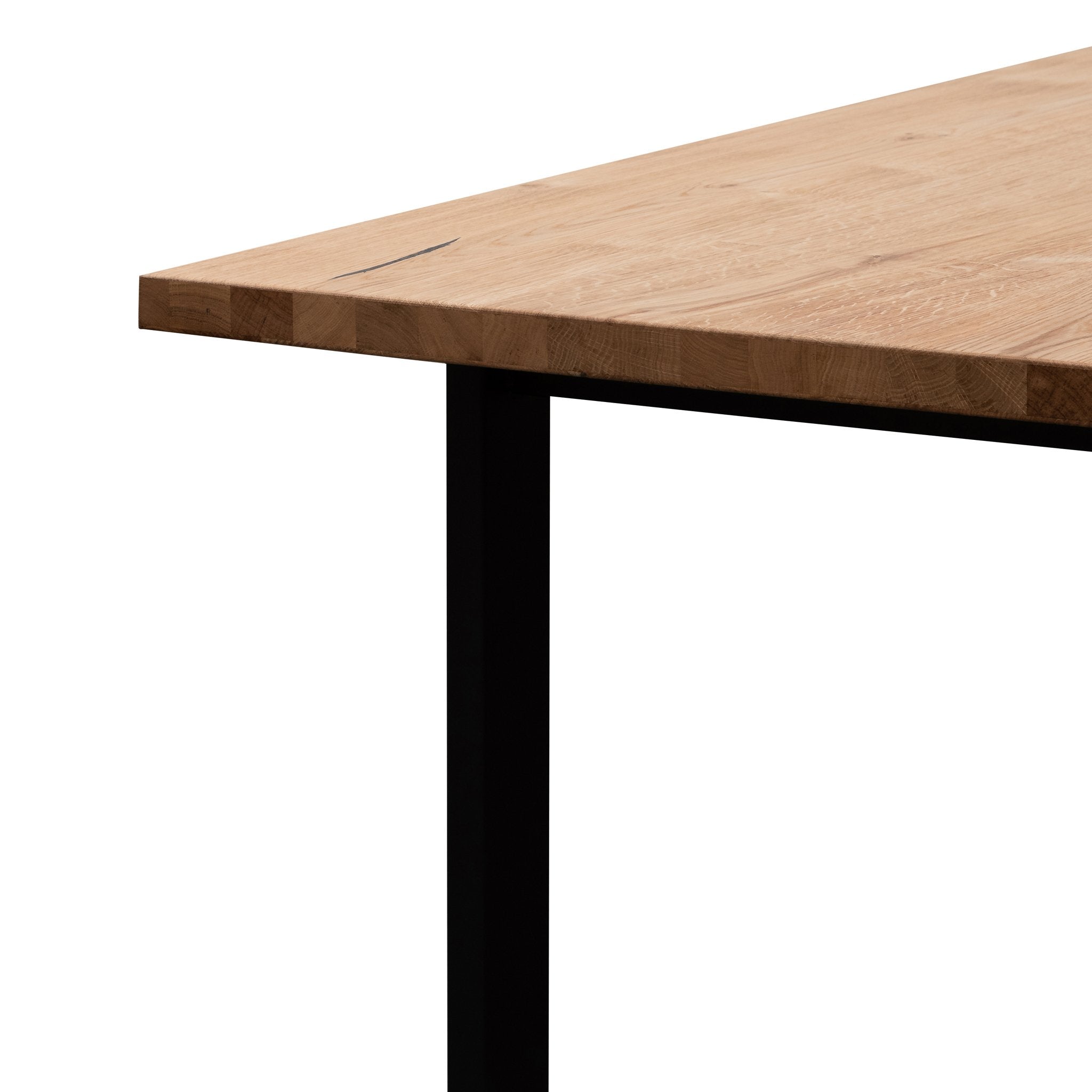 Damian 2.2m Straight Top Dining Table - Rustic Oak - Dining Tables