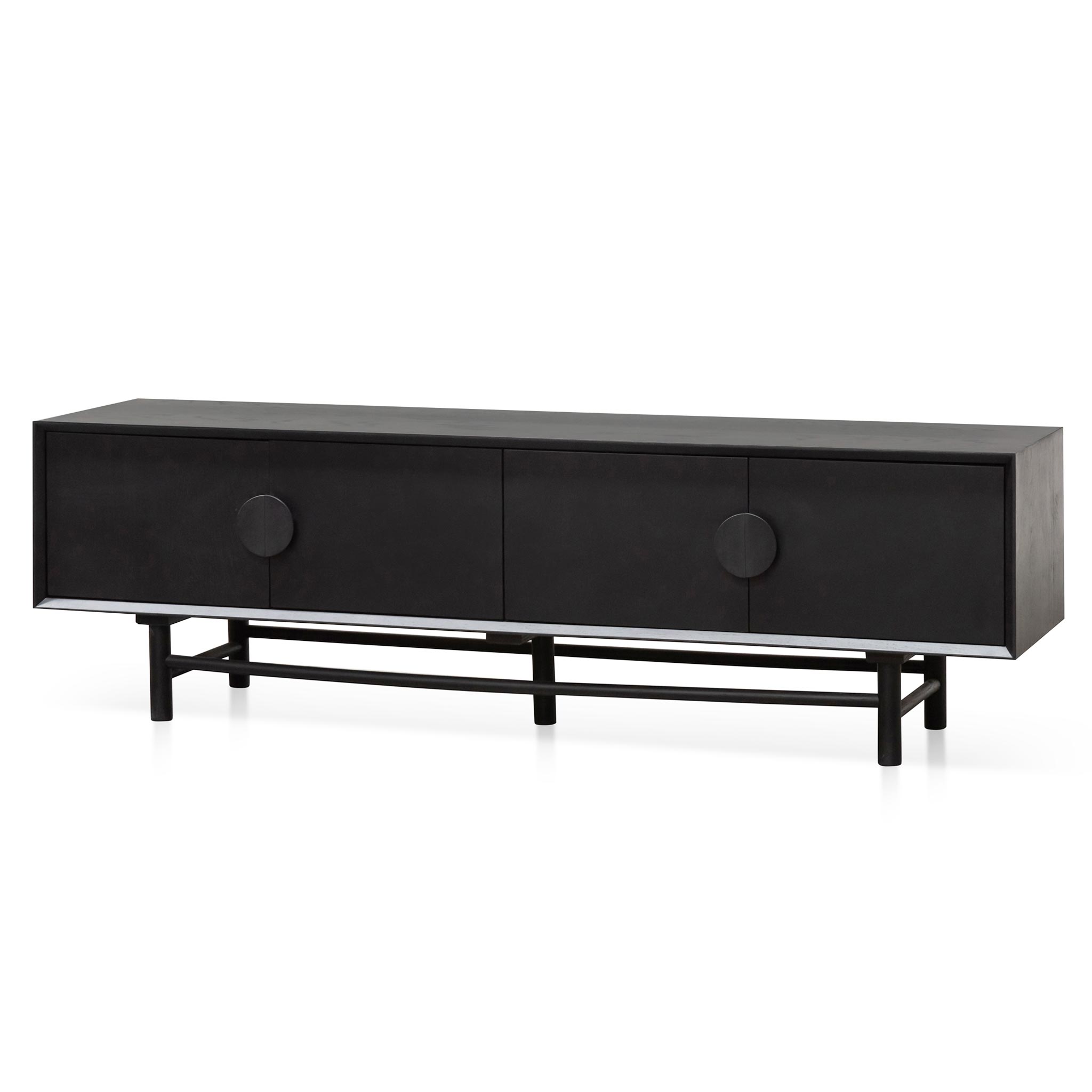 Damien Wooden TV Stand - Black - TV Units