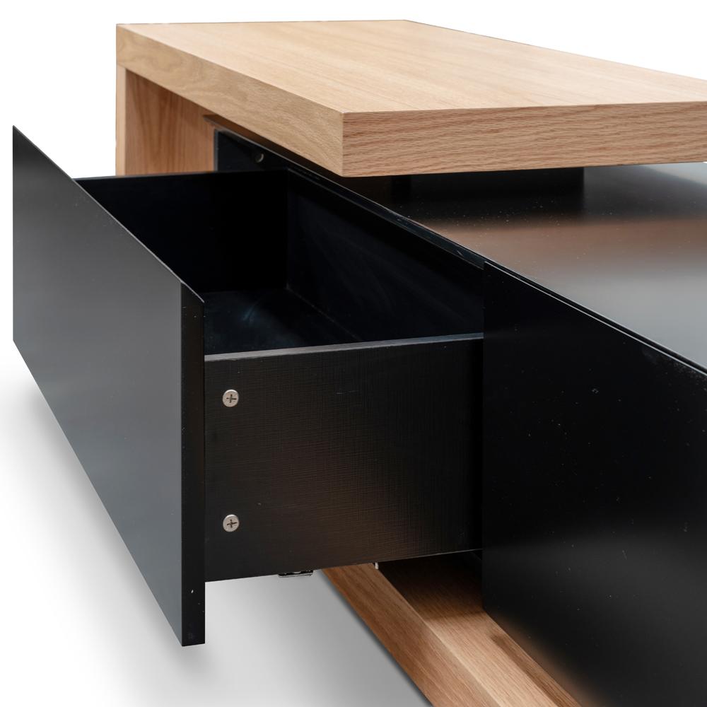 Destiny Extendable TV Stand - Natural Oak - Black Matte - TV Units