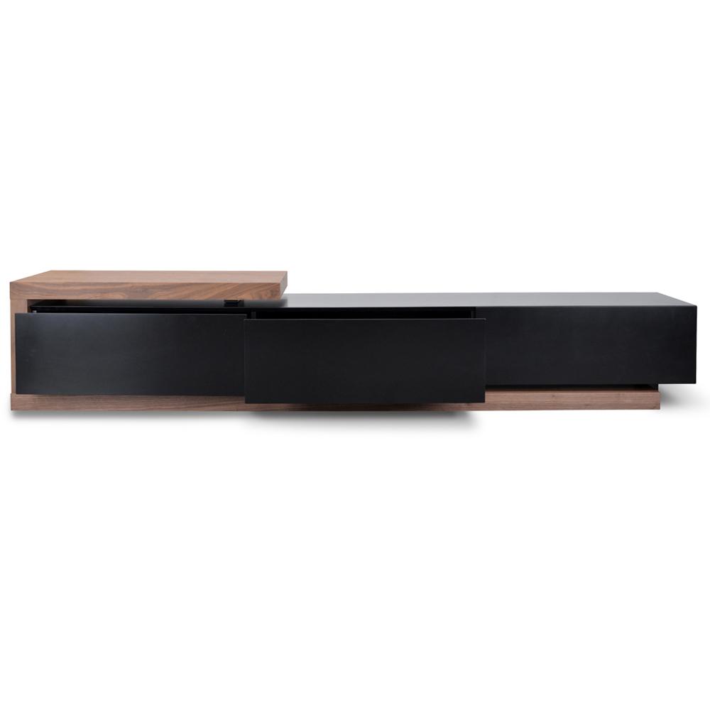 Destiny Extendable TV Stand - Walnut - Black Matte - TV Units