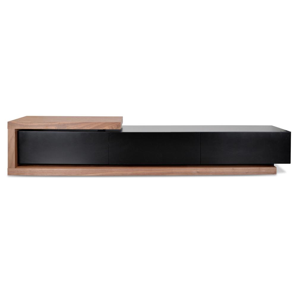 Destiny Extendable TV Stand - Walnut - Black Matte - TV Units