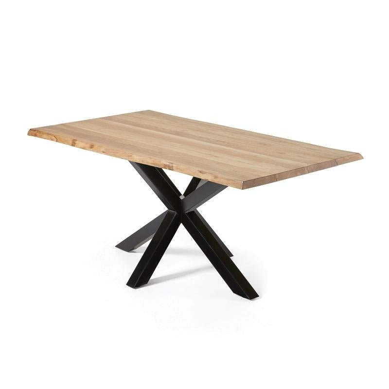 Diego 1.8m Natural Oak Dining Table - Black - Dining Tables