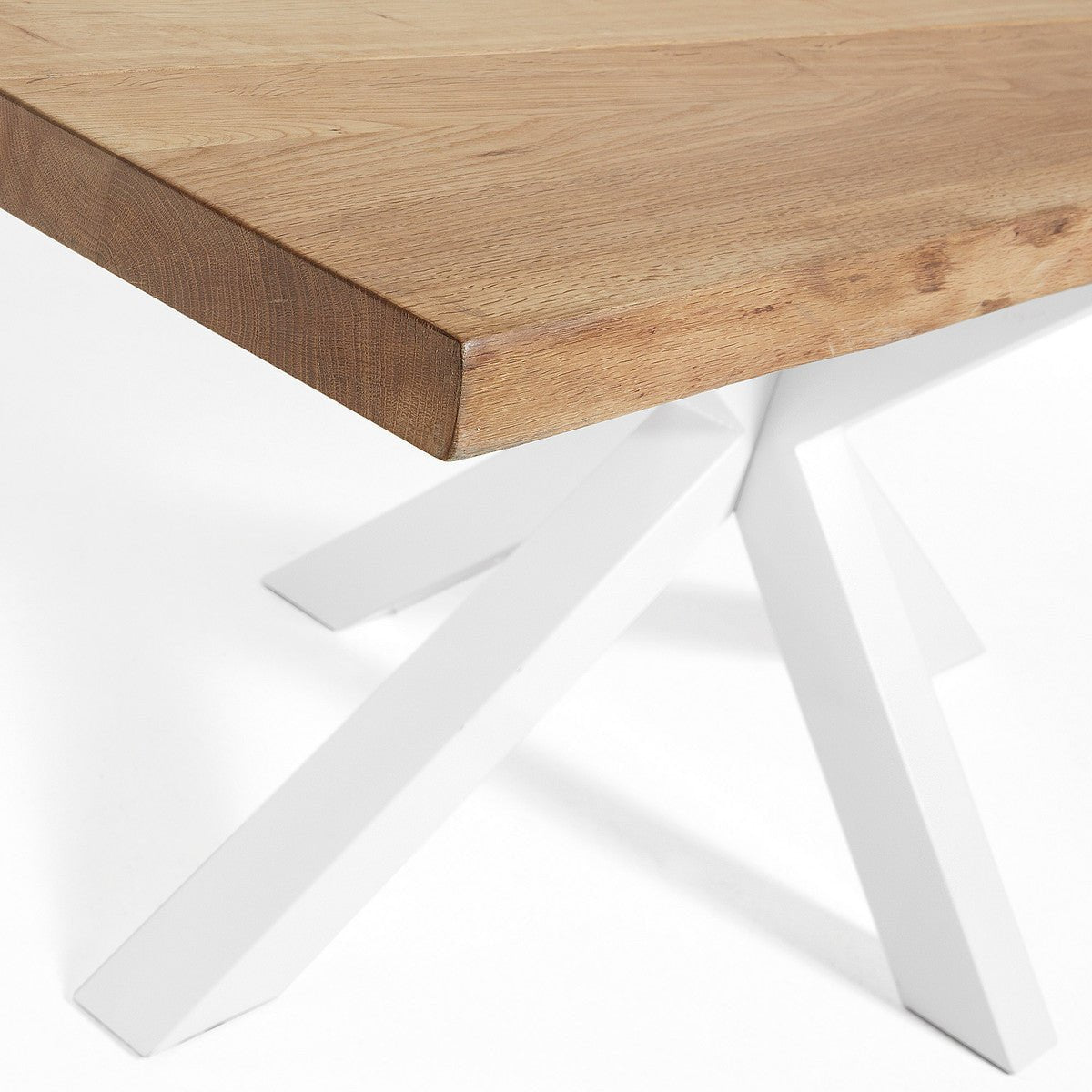 Diego 1.8m Natural Oak Dining Table - White - Dining Tables