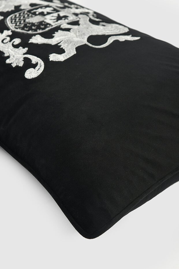 Dynasty Lumbar Pillow Cover , Black - Pillow Covers