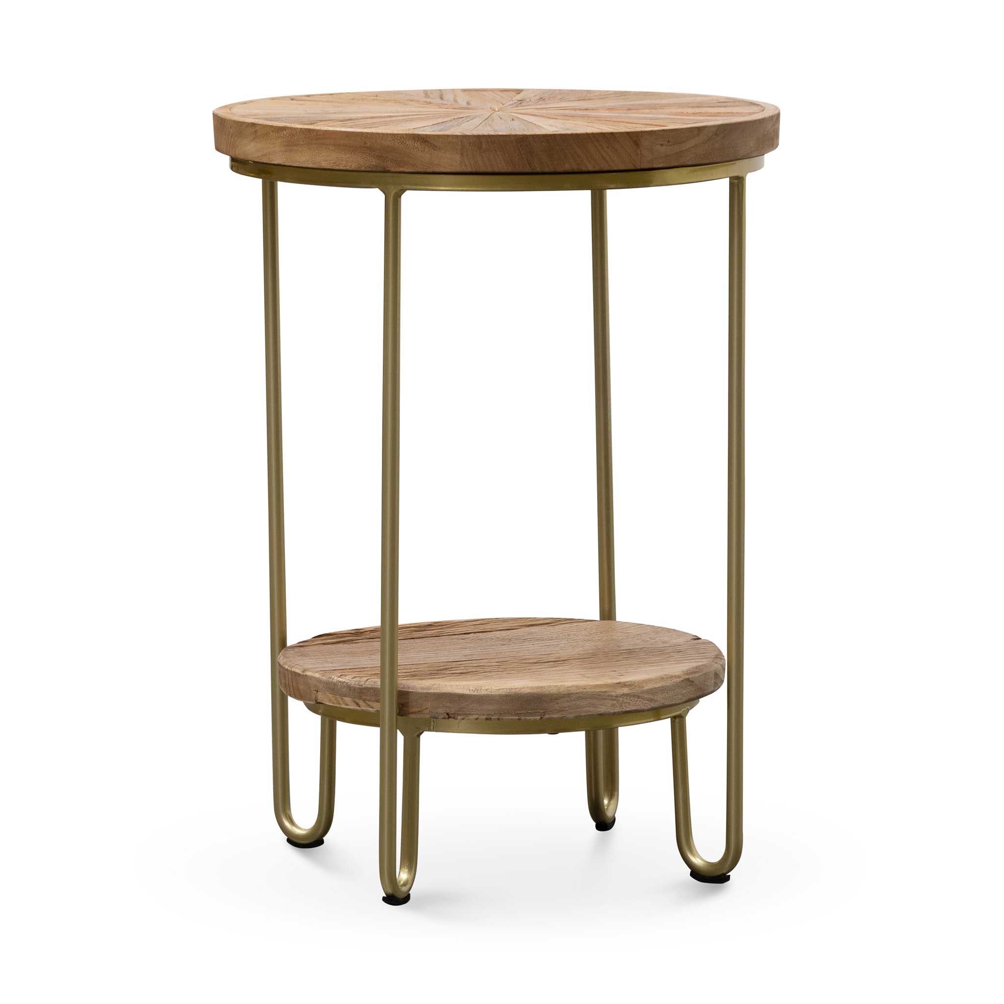 Emilia Elm Wood Side table - Natural - Bedside Tables