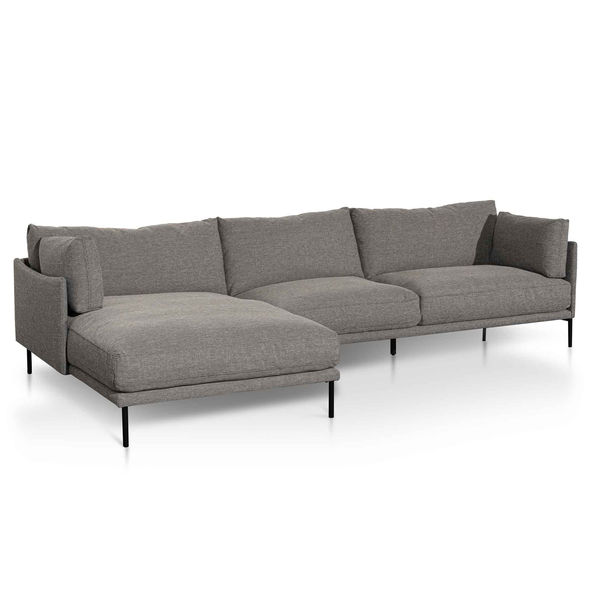 Emilis 4S Left Chaise Sofa - Graphite Grey - Sofas