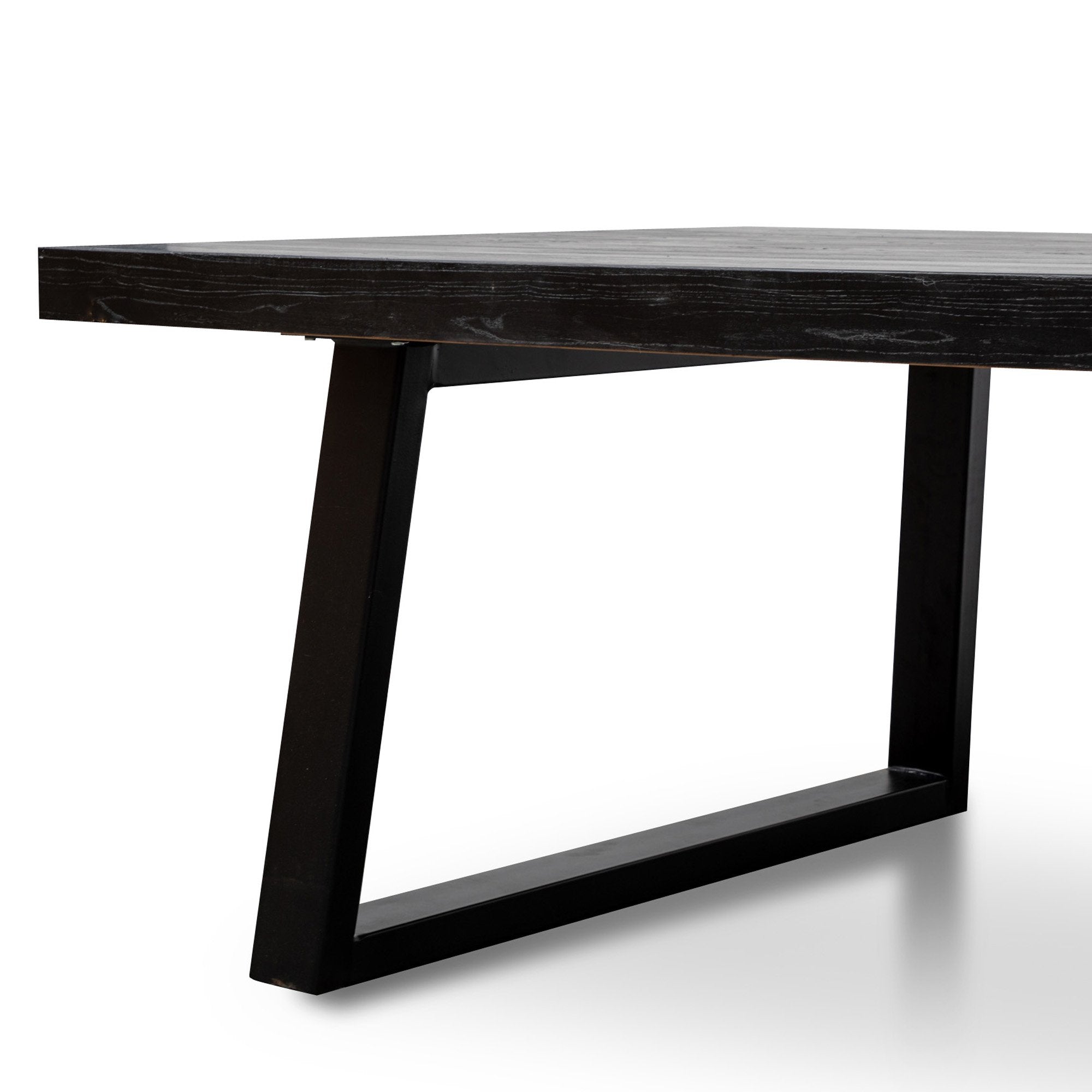 Eros 3m Reclaimed Wood Dining Table - Full Black - Dining Tables