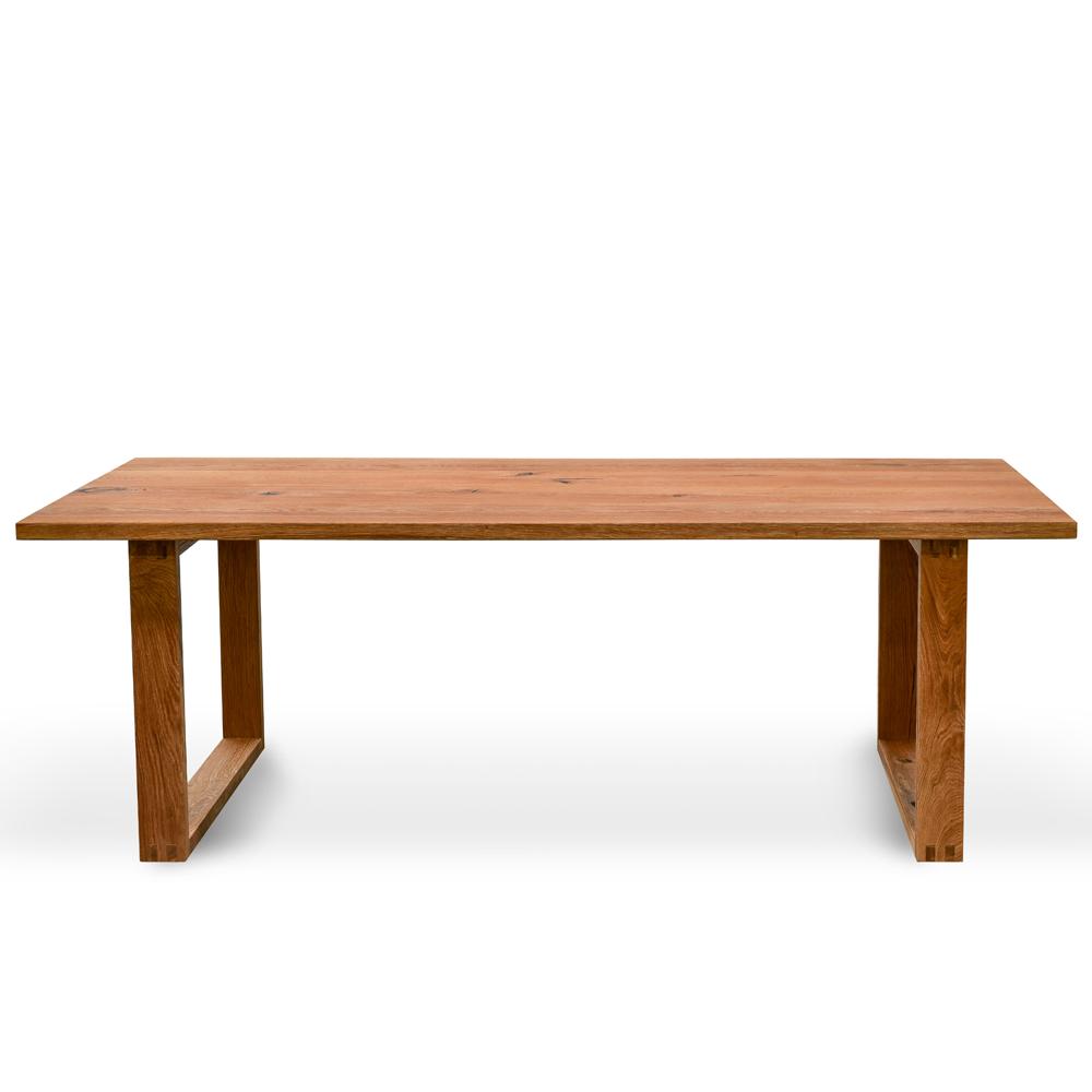 Essen 2.2m Rustic Oak Veneer Dining Table - Oak Wrapped Legs - Dining Tables